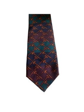 ALYNN Neckwear Gavel Tie Burgundy Teal Lawyer Judge Silk Novelty